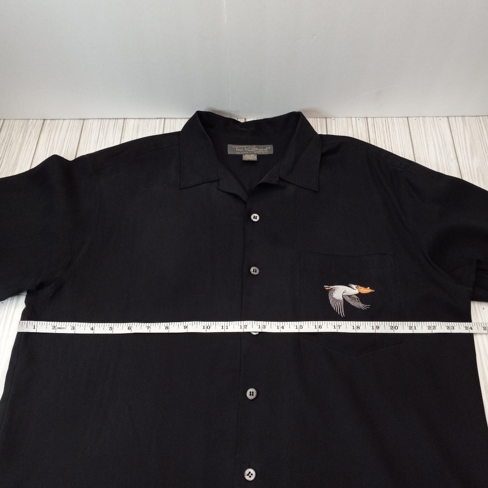 Tori Richard 100% Silk Embroidered Pelican Air Plane Hawaiian Shirt - Picture 6 of 6